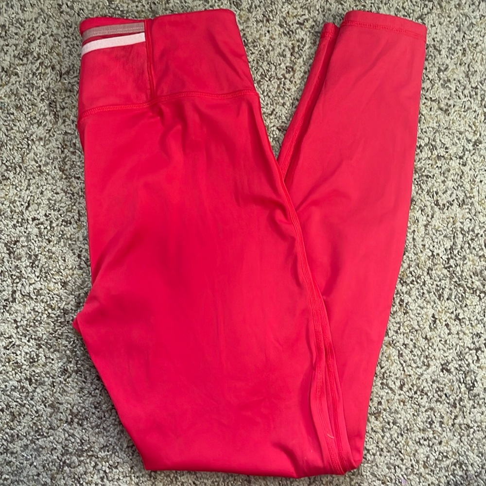 Fabletics Motion365 Red leggings Waist 14” Small Medium